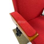 Solid Wood Armrest Folding Conference Chair Prayer Church Red Portable Theatre