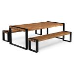 5 Star Hotel Wooden Outdoor Dinning Table Bench Set Contemporary