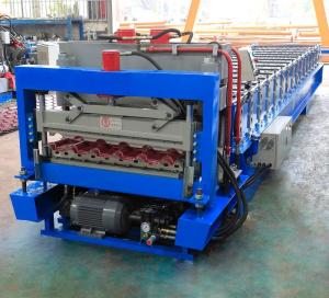 China Metal Glazed Roof Tile Roll Forming Machine With High Production Speed factory