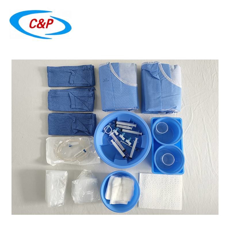 Hospital Femoral Radial Angiography Drape Pack With 4 Holes For Procedure