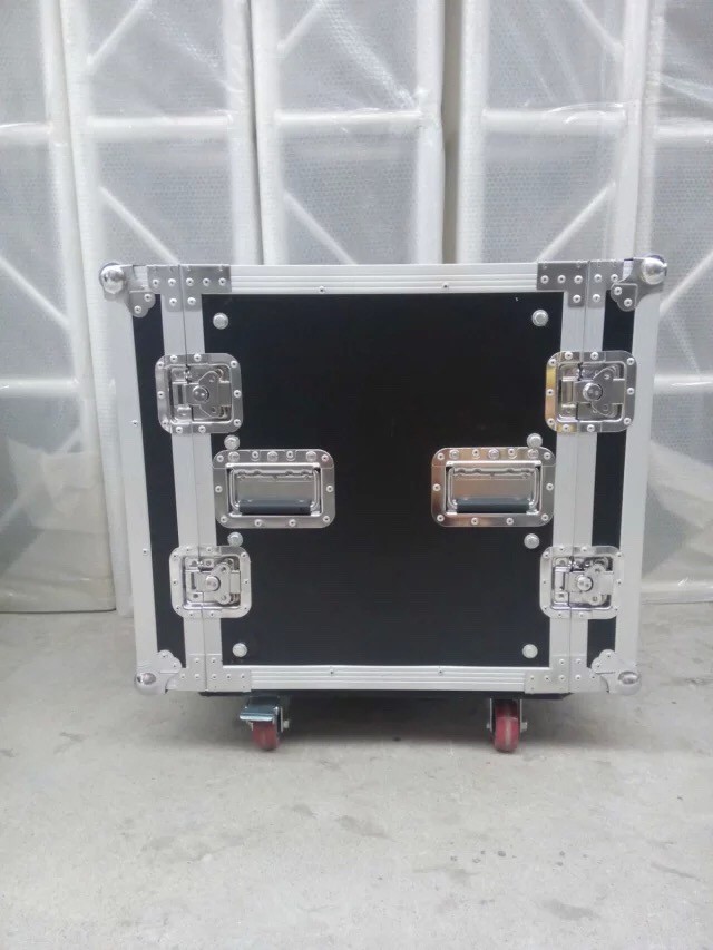 Different kind of colors Standard 10U Plywood Rack Flight Case With Strong Wheels For Stage Equipment