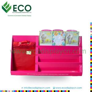 China Tabletop Greeting Card Display, Multi Tier Cardboard Gift Card Counter Display factory
