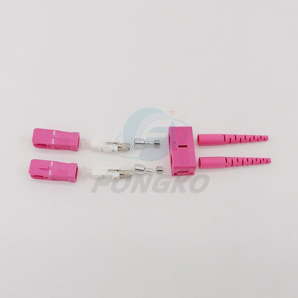 Pink 2.0mm OM4 Duplex Multimode Sc Apc To Sc Upc Adapter