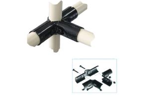 China Plastic Coated Metal Pipe Joint , Black Electrophoresis Metal Tube Connector factory