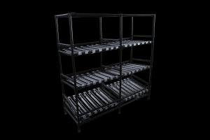 China Aluminium Pipe Work Bench Roller Track Pipe Rack System For Industrial factory