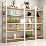 Steel Wood Gondola Shelving Household Multi Storey Living Room Bookshelf