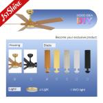 1stshine LED Ceiling Fan with Remote Wood Grain Finish 5 Blades Logo 1stshine