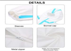 China Customized Size Disposable Protective Suit Water Resistant White Color factory