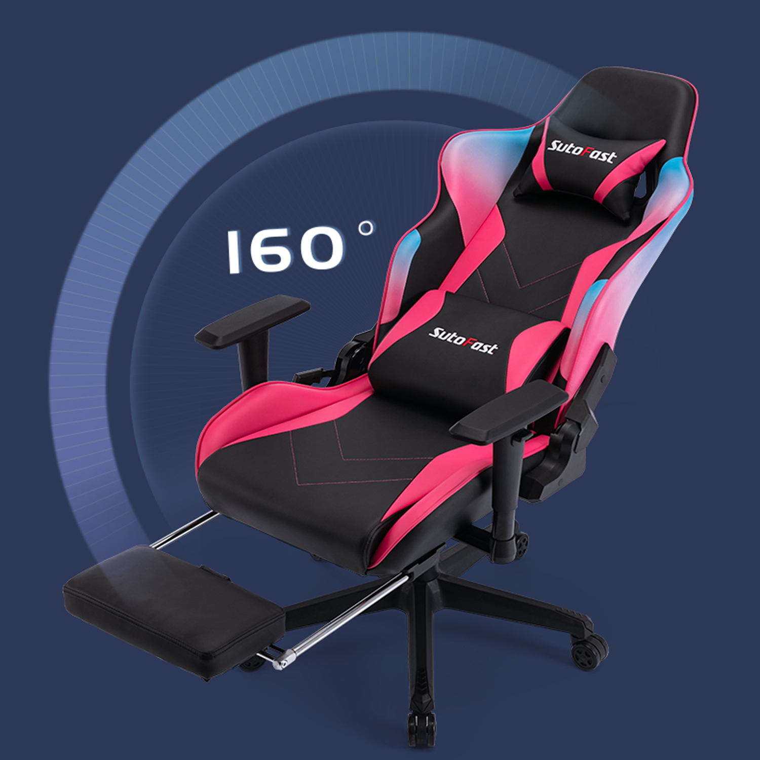Flowing Light And Color Luxury PU Leather Racing Gaming Chair for Computer Gamer