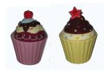Hand Painted Sweet Cupcake Trinket Box / Covered Box Ceramic Dolomite Stoneware