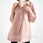 Luxury Long Ladies Wool Overcoat With Button Fashion Style OEM / ODM Service