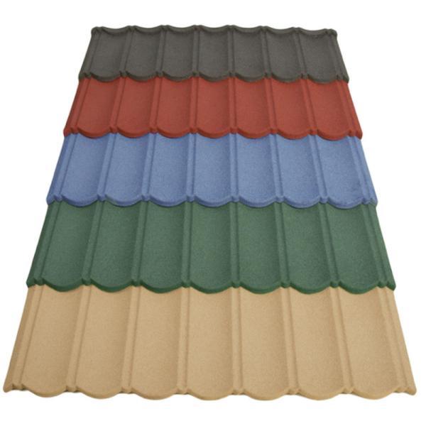 1340mm*420mm*0.4mm Prime Blue Stone Coated Galvanized Corrugated Roof Sheet for
