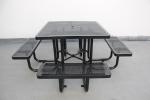 Metal Outdoor Picnic Tables Bench Set Square Shape For Park