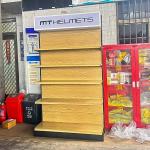 Customized Wood Grain Shelving Transfer Steel Supermarket Gondola Rack