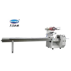 China Horizontal Auto Flow Wrap Packing Machine For Cake Tray / Snack Plates / Mask Packing factory
