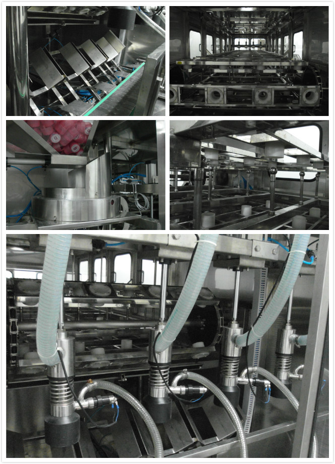 Automatic 5 Gallon Barrel Bottling Machine 300BPH PLC Control 3 In 1