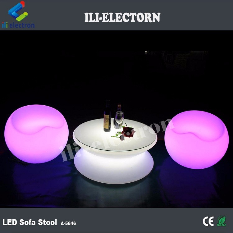 Garden bar Plastic LED Light Up Furniture stool table Waterproof