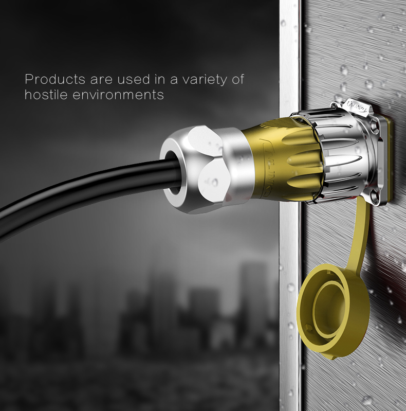 Cnlinko CE/CCC Approval Metal Circular Ethernet Rj45 Industrial Connectors Outdoor Waterproof Rj45 Female Connector