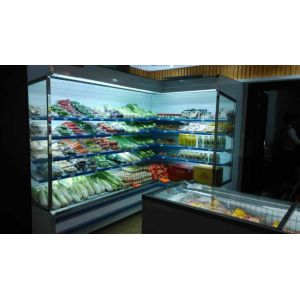 Square Island Open Display Refrigerator With Streaming Design / Multideck