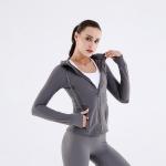 Autumn/Winter Hooded Jacket Top Yoga Coat Long Sleeved Slim Fit Sports Fitness