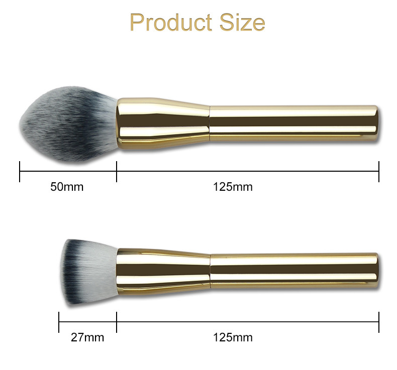 Luxurious cosmetic Makeup Brush Set 6pcs aluminum handle and ferrule makeup brush kit