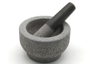 China Natural Pitted Granite Stone Mortar And Pestle Set Kitchen Tool Guacamole Bowl factory