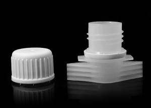 China Short Shoulder 43mm Plastic Spout Screw Lids For Flexible Bags factory