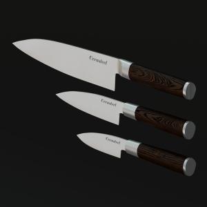 China Cerasteel Knife 3 Set(3.5''paring, 5''utility, 8''santoku ) factory