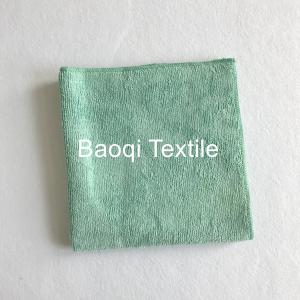 China Light green size 40*40cm microfiber towel polyester plain cleaning towel/ wholesale microfiber towel for kitchen factory