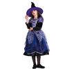 China Girls Purple Halloween Long Sleeve Dress Fancy Star Witch With Hat Set factory