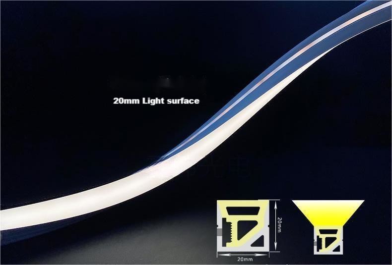 20*20mm Side Emitting IP67 Silicone Neon Strip Light Ra90 Waterproof Outdoor Lighting
