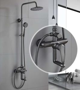 China Cold Hot Water Mixer Gray ODM Rain Shower Faucets factory