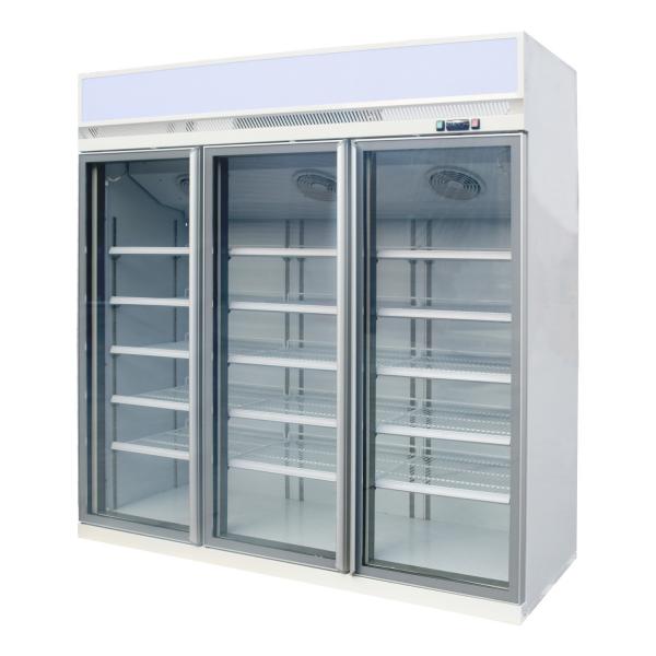 China R290 Refrigerant Commercial Upright Freezer 3 Glass Door For Frozen Foods Ice Cream factory
