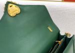 Green One Strap Shoulder Womens Luxury Handbag Cowhide Lock Decoration