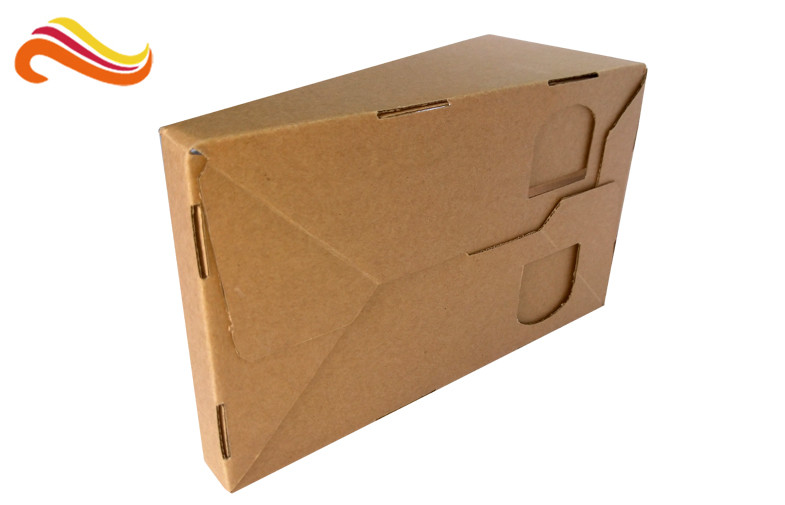 Brown Color Custom Corrugated Boxes Glossy Lamination Surface For Product Display
