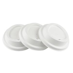 China 80mm 90mm Biodegradable Sugarcane Reusable Coffee Cup Lids For Travel factory