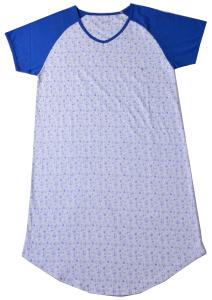 China Raglan Sleeve Ladies Night Dresses Sleepwear Allover Printed Customized Size factory