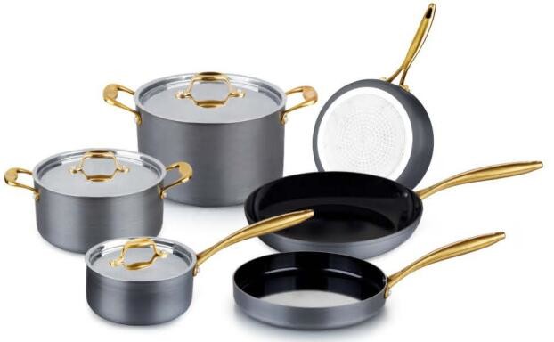 Wonderful Hard Anodized Aluminium cookware set/kitchenware set/pots and pans with glass lid
