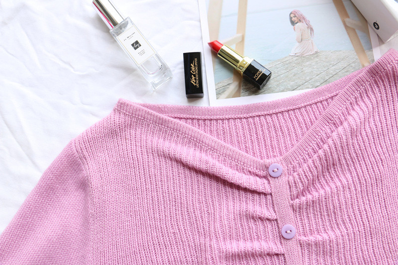 Autumn Long Sleeve Knitted Crop Top Sweater