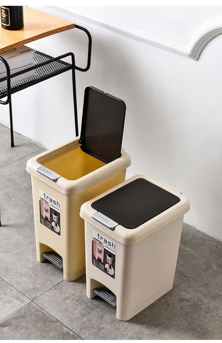 China Wholesale Small Household Foot Pedal Plastic Dustbin With Cover