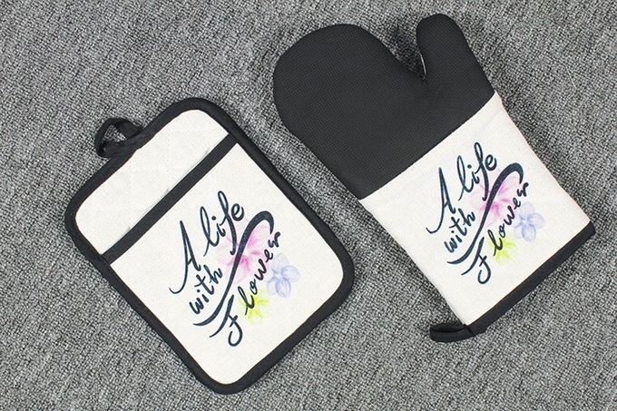 Custom Sublimation Kitchen Accessories Oven Mitt Pot Mat For Photos Printing