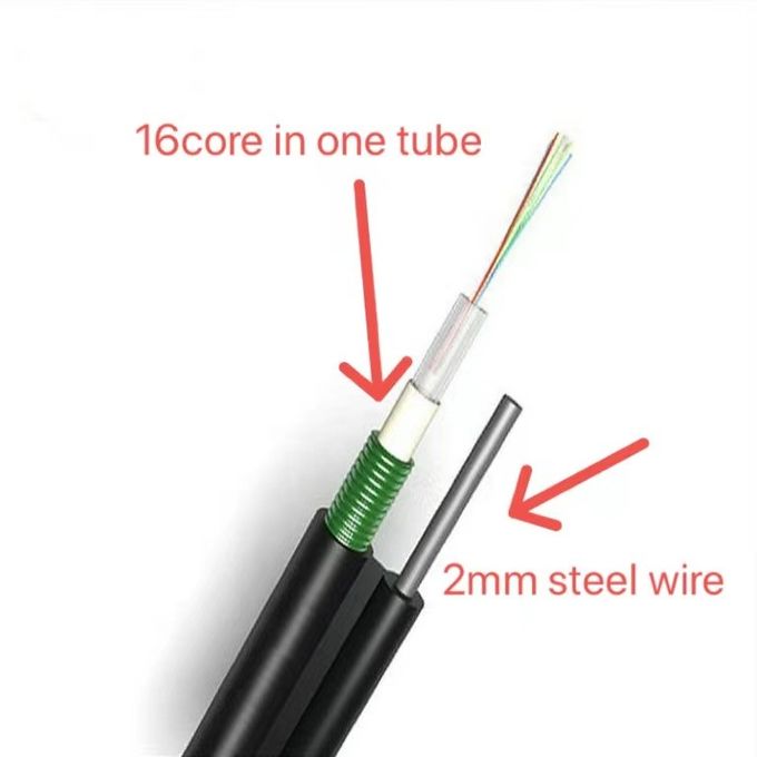 16 Core Figure 8 Fiber Optic Cable GYXTC8S With 2mm Messenger Wire Steel