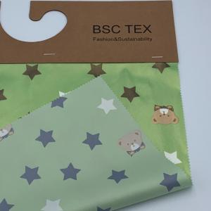 China Plain 50D X 50D Graphic Print Fabric Pearl Film Puffer Jacket Polyester Pongee Material factory