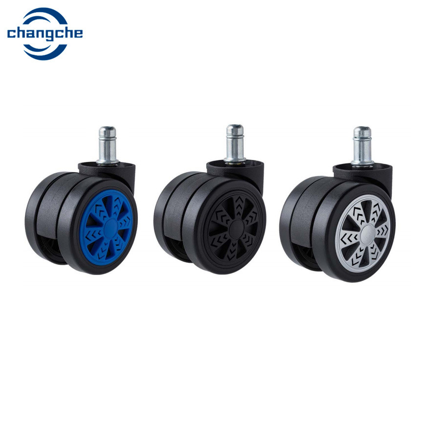 Heavy Duty Rubber Office 10mm Chair Casters Wheels For Hardwood Floor