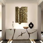 Premium 304 316 SS Plating Water Ripple Wall Art Decor For Modern Star Hotel