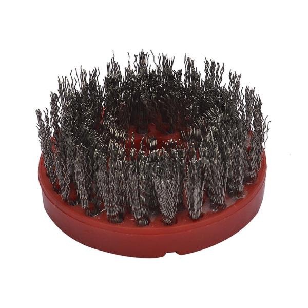 Round Steel Wire Antique Abrasive Brushes 4inch For Stone Granite Grinding And