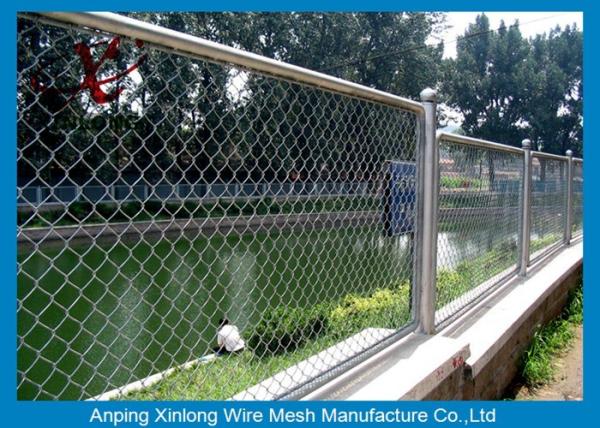 Decorative School Playground Galvanized Chain Link Wire Fence , Chain Wire
