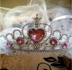 Children's crown veil, girls head flower veil headband, wedding princess wreath,