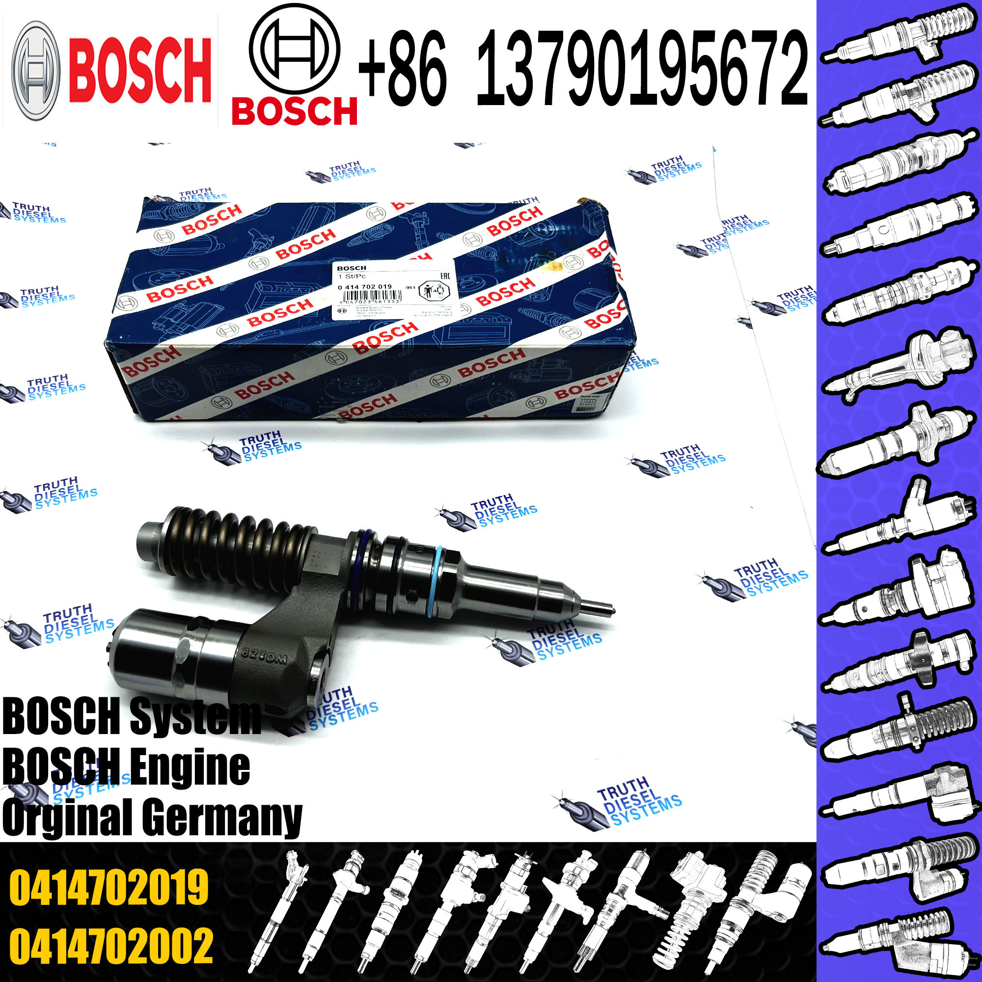 Common Rail Diesel Engine Parts Fuel Injector 20440409 0414702019 Diesel Fuel Injection Pump/Unit Injector System 041470