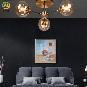 China Nordic Style Iron Glass LED Ceiling Light For Home / Hotel factory